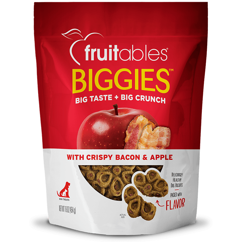 FRUITABLES DOG TREATS BIGGIES BACON & APPLE 16 oz-Treats para perro tocino y manzana