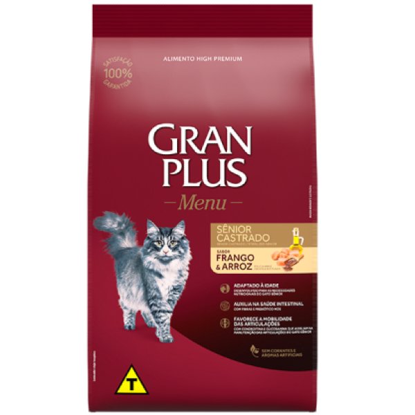Alimento GRANPLUS GATO SEN CASTRADO POLLO & ARROZ 10,1KG