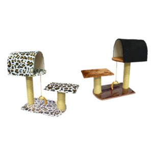 RASCADOR DE MADERA 2 TORRES CON CASA