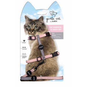 MPETS – Gentle Cat Harness Leash Set Blush Pink