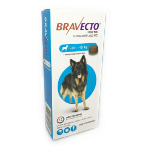 Pastilla Antipulgas y Garrapatas Perro Bravecto 20 a 40kg