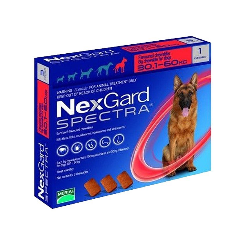 Pastilla Antiparasitaria Perro Nexgard Spectra 30,1 a 60kg (Unidad) - Imagen 2