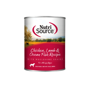 COMIDA HÚMEDA NUTRISOURCE PARA PERRO OCEAN Pollo, Cordero y Pescado. 13 Onz.