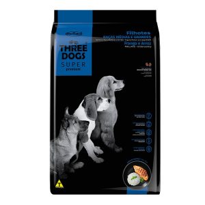 Alimento THREEDOGS SUPER PREMIUM FILHOTES MED/GDES 15 KG POLLO