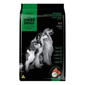 Alimento THREEDOGS SUPER PREMIUM ADULTOS MED/GDES 15 + 2 KG CARN