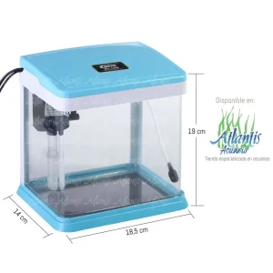 Acuario 3.5 Litros Con tapa Filtro y lampara