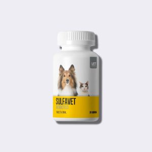 SULFAVET, FRASCO 20 TABLETAS, ANTIBIÓTICO (Trimetoprim y Sulfametoxazol) PARA PERROS Y GATOS