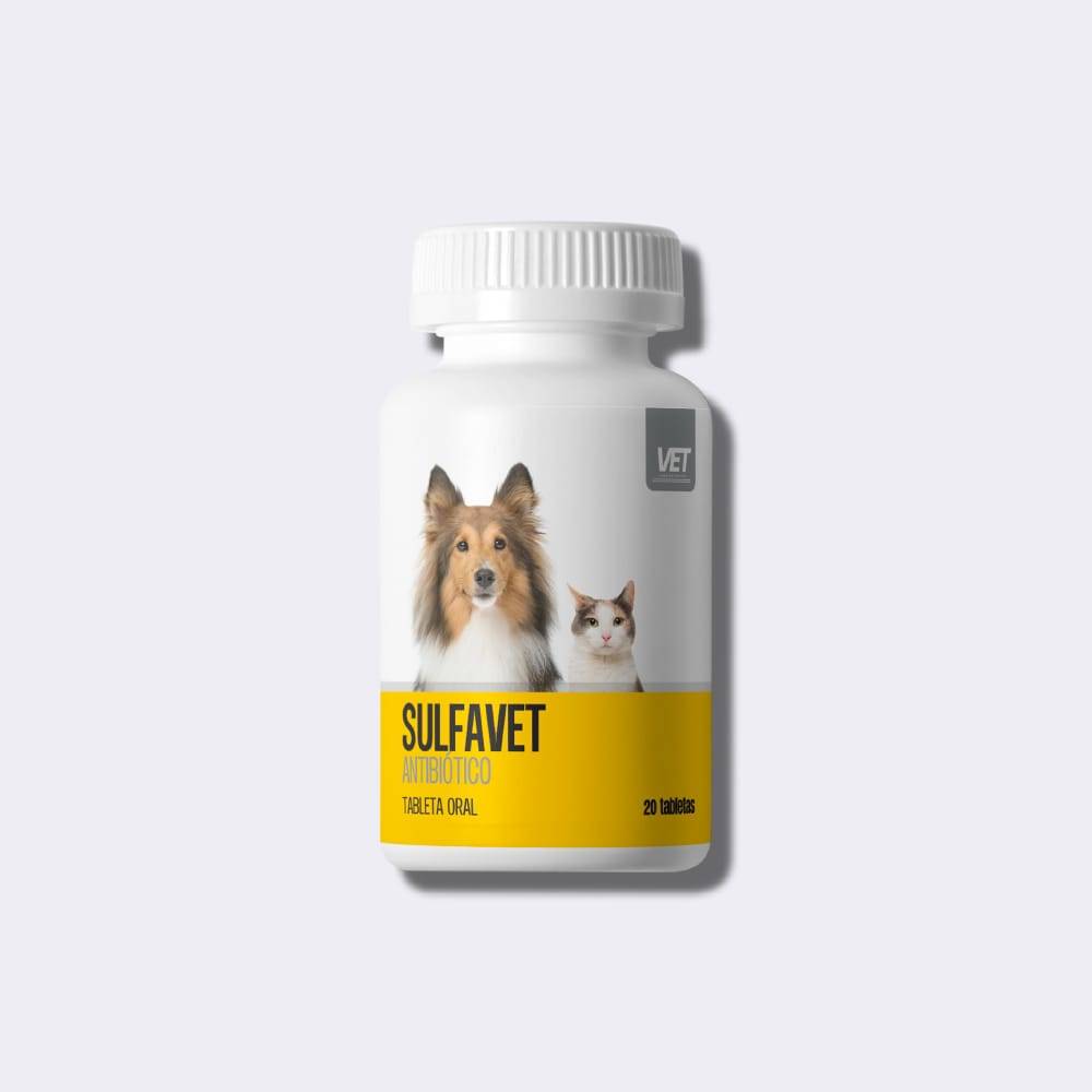 SULFAVET, FRASCO 20 TABLETAS, ANTIBIÓTICO (Trimetoprim y Sulfametoxazol) PARA PERROS Y GATOS