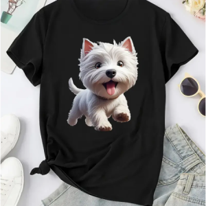 Camiseta Cómoda con Estampado de Cachorro WESTY