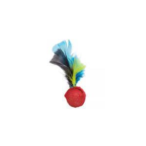 PELOTA CON PLUMAS CAT TOY RUSTICO