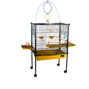 JAULA TRIPLEX NEGRA PARA COCOTILLA- jel plast