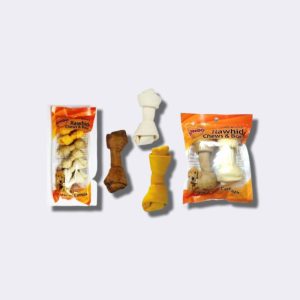 BONGO HUESO DE CARNAZA, TAMAÑO 3-4″ (Pulgadas) PAQUETES DE 2 Y 6 UNIDADES, SABOR: CARNE, POLLO, NATURAL Y SURTIDO, SNACKS, PREMIOS PARA PERROS,