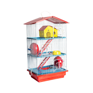 JAULA PARA HAMSTER CON TECHO PLASTICO 3 PISOS-jel plast