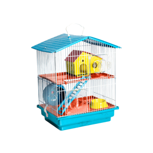 JAULA PARA HAMSTER CON TECHO PLASTICO 2 PISOS-jel plast