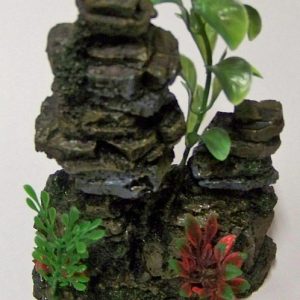 Adorno Roca Con Plantas