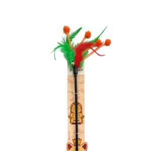 VARA NEGRA CON PLUMAS Y POMPON