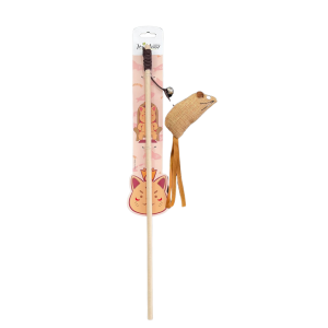 VARA DE MADERA CON RATON COLA CINTAS