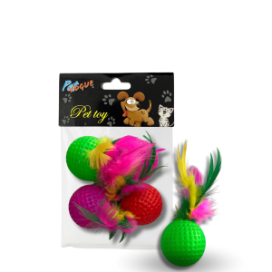 PACK X 4 PELOTAS PLASTICA C/ PLUMA