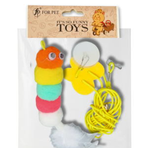 ORUGA POMPÓN Y PLUMAS- CON COLGANTE