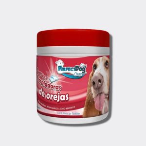 TOALLITAS LIMPIADORAS DE OREJAS, BOTE DISPENSADOR CON 30 UNIDADES, PARA PERROS Y GATOS
