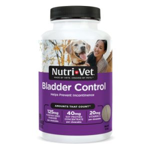 NUTRI-VET BLADDER CONTROL CHEWABLES-Suplemento para ayudar a reducir la incontinencia urinaria en perros-90 tabletas