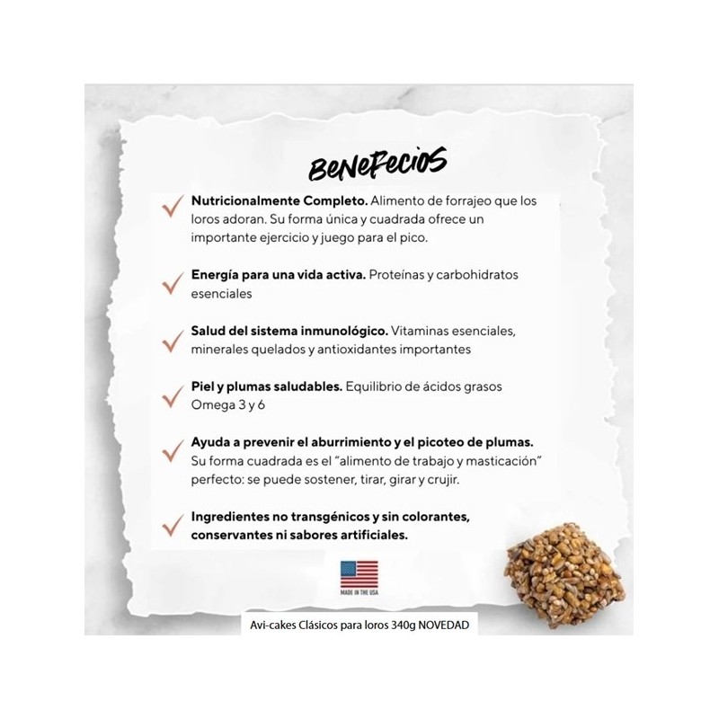Delicias Lafeber Avi Cakes Clasic para loros - Imagen 2