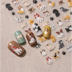 Juego de pegatinas de arte de uñas de perro