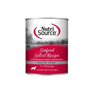 COMIDA HÚMEDA NUTRISOURCE PARA PERRO SEAFOOD. Salmon y Pavo. GRAIN FREE 13 Onz