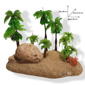 Decoración Acuarios Y Peceras Oasis Palmeras Playa