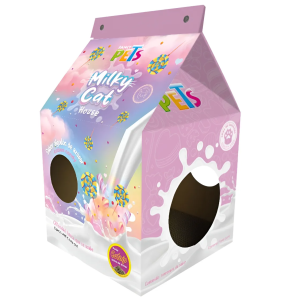 Casa De Cartón Con Rascador Para Gato