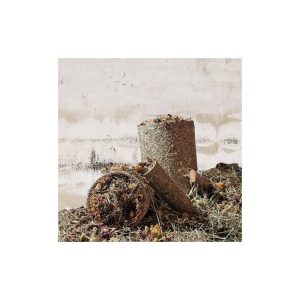 Túnel de heno, flores y hojas